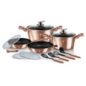 Zestaw 13 el. garnki, patelnie, przybory kuchenne BerlingerHaus BH-7058 Rose Gold