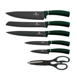 Zestaw 5 noży, nożyczki w stojaku Berlinger Haus BH-2580 Emerald