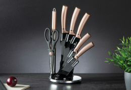 Zestaw noży i akcesoriów kuchennych w stojaku BerlingerHaus BH-2561 Rose Gold