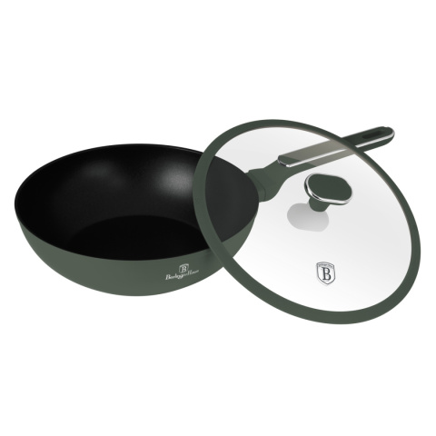 Patelnia Wok z pokrywką 28 cm BerlingerHaus BH-8159 Matte Green