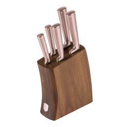 Zestaw 5 noży w w drewnianym bloku Taupe Collection BH-3126