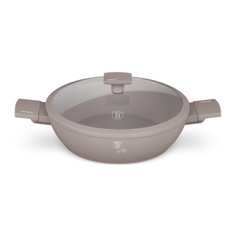 Garnek płytki 3,8 L z pokrywką 28cm BerlingerHaus Taupe BH-8098 Garnek płytki 3,8 L z pokrywką 28cm BerlingerHaus Taupe BH-8098