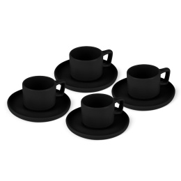 Komplet 4 filiżanek ze spodkami BerlingerHaus BH-10019 Matte Black