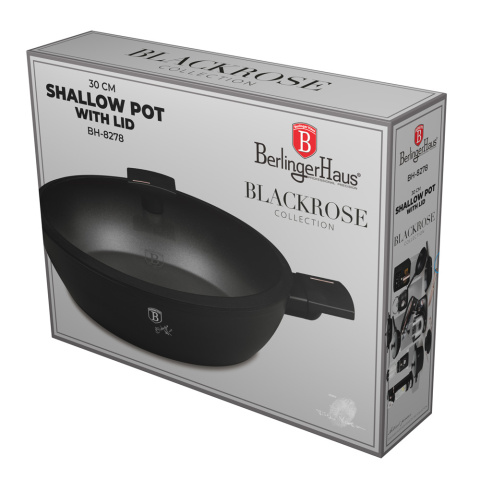 Patelnia Wok z pokrywką 30cm BerlingerHaus Monaco / Black Rose Collection BH-8278 Patelnia Wok z pokrywką 30cm BerlingerHaus Monaco / Black Rose Collection BH-8278