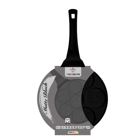Patelnia do naleśników 26cm | Pancakes wzór emoji BerlingerHaus BH-7791 Matte Black Collection Patelnia do naleśników 26cm | Pancakes wzór emoji BerlingerHaus BH-7791 Matte Black Collection