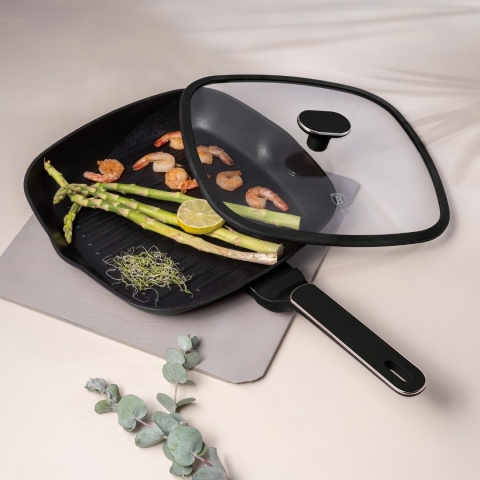 Patelnia grillowa z pokrywką 28 cm BerlingerHaus BH- 8355 | Black Rose Collection Patelnia grillowa z pokrywką 28 cm BerlingerHaus BH- 8355 | Black Rose Collection