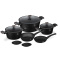 Zestaw 10-el garnki i patelnie Fashion TV FTV-0046 Matte Black- Rose Gold