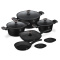 Zestaw 11-el garnki i patelnie Fashion TV FTV-0049 Matte Black- Rose Gold