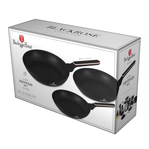 Zestaw 3 patelni BerlingerHaus BH- 8360 | Black Rose Collection Zestaw 3 patelni BerlingerHaus BH- 8360 | Black Rose Collection