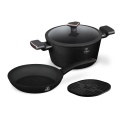 Zestaw Garnek z pokrywką i patelnia 24cm + podkładka Fashion TV FTV-0047 Matte Black- Rose Gold