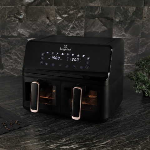 Air Fryer Frytkownica beztłuszczowa z podwójnym koszem 4,1L+4,1L BerlingerHaus BH-9469 Black Rose Air Fryer Frytkownica beztłuszczowa z podwójnym koszem 4,1L+4,1L BerlingerHaus BH-9469 Black Rose