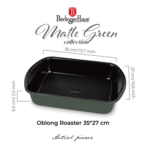 Brytfanna - Forma do pieczenia 35cm Berlinger Haus Matte Green Collection BH-7912 Brytfanna - Forma do pieczenia 35cm Berlinger Haus Matte Green Collection BH-7912