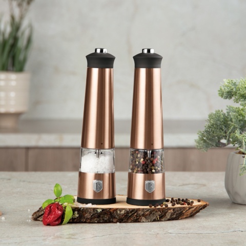 Elektryczne młynki 2 szt do pieprzu i soli BerlingerHaus Rose Gold BH-9500 | OUTLET