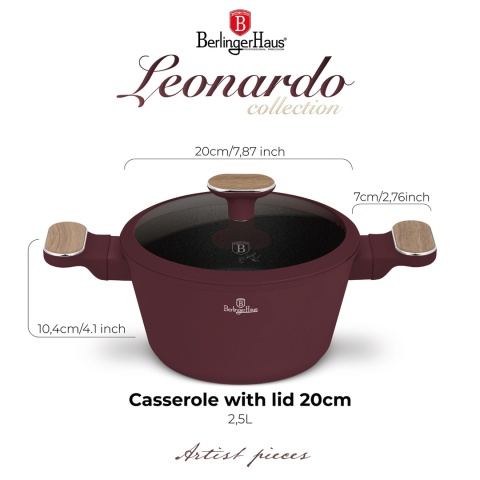 Garnek z pokrywką 20cm BerlingerHaus Leonardo Nordic BH-8300 Garnek z pokrywką 20cm BerlingerHaus Leonardo Nordic BH-8300