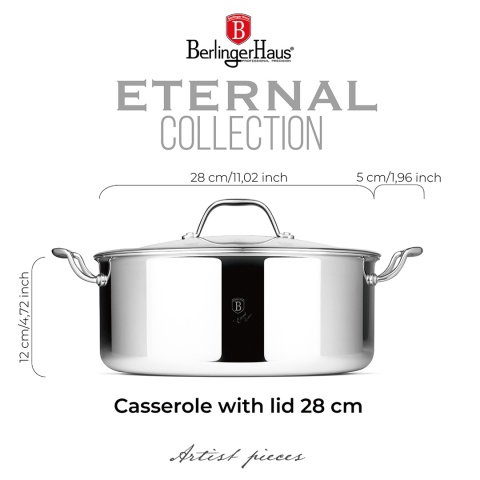 Garnek z pokrywką 28 cm BerlingerHaus Eternal Collection BH-8510