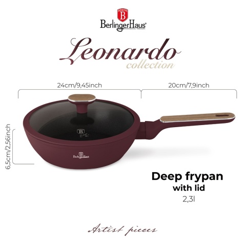 Głęboka patelnia z pokrywką 24cm Berlinger Haus Leonardo Nordic BH-8295 Głęboka patelnia z pokrywką 24cm Berlinger Haus Leonardo Nordic BH-8295