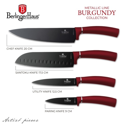 Noże kuchenne | Zestaw noży BerlingerHaus Burgundy 4szt. BH-2887