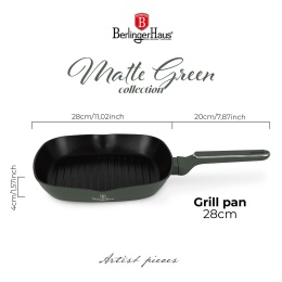 Patelnia grilowa 28cm Matte Green Collection BerlingerHaus BH-8161