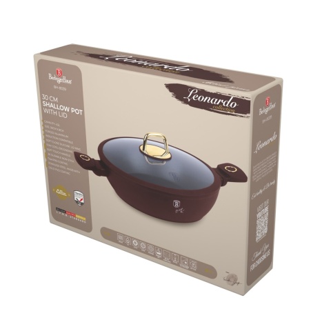 Płytki garnek z pokrywką 30cm BerlingerHaus Leonardo BH-8039 Płytki garnek z pokrywką 30cm BerlingerHaus Leonardo BH-8039