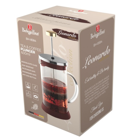 Zaparzacz do herbaty i kawy 600ml Berlinger Haus BH-8584 Leonardo Collection