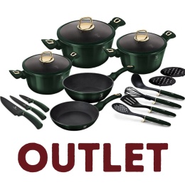 Zestaw garnków i patelni z akcesoriami kuchennymi 17el. BerlingerHaus BH-7043 | Outlet