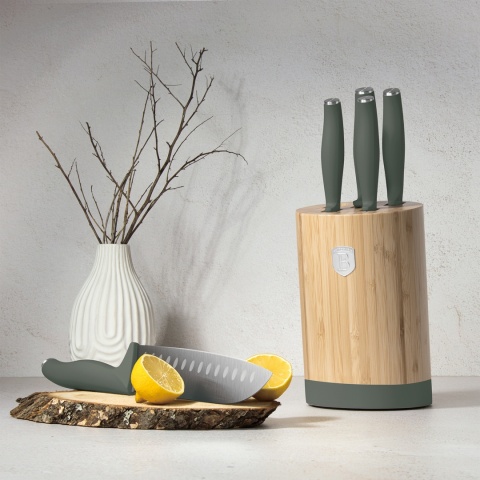 Zestaw noży w bambusowym stojaku 5 el. BerlingerHaus Matte Green Collection BH-2757 Zestaw noży w bambusowym stojaku 5 el. BerlingerHaus Matte Green Collection BH-2757