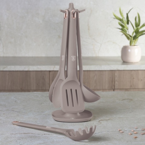 Zestaw przyborów kuchennych na stojaku 5 elementów BerlingerHaus BH-8618 Taupe Collection