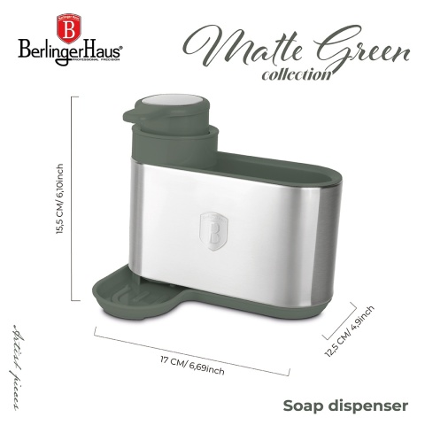 Dozownik kuchenny z uchwytem Matte Green Collection BerlingerHaus BH-8933