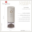 Elektryczny młynek do kawy | ceramiczny akumulatorowy BerlingerHaus BH-9801 Sahara Collection
