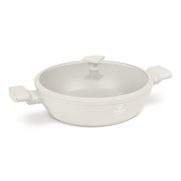 Garnek niski z pokrywką 30 cm Fashion TV FTV-0067 Matte Cream Gold
