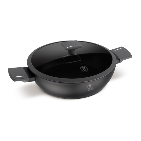 Garnek płytki 3,8 L z pokrywką 28cm BerlingerHaus Antracit BH-8128