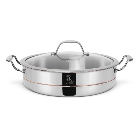 Garnek płytki z pokrywką 28cm Copper Touch Collection BerlingerHaus BH-8817