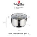 Garnek z pokrywką 24 cm BerlingerHaus BH-6587 Silver Jewellery Collection