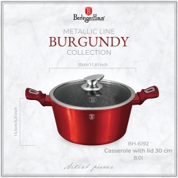Garnek z pokrywką 8L Metallic Line Burgundy BerlingerHaus BH-6192 | OUTLET