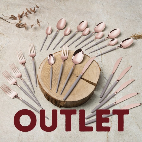 Komplet sztućców 24szt BerlingerHaus Taupe/Rose Gold BH-3071 | OUTLET