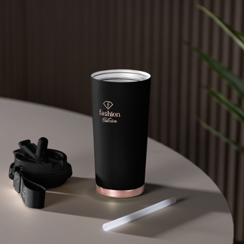 Kubek termiczny 0,5L Fashion TV FTV-0132 Matte Black- Rose Gold
