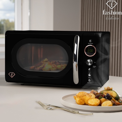Kuchenka mikrofalowa 20 L FashionTV FTV-0121 Matte Black Rose Gold