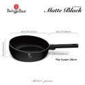 Patelnia Wok Flip 26 cm BerlingerHaus BH-8176 Matte Black Collection