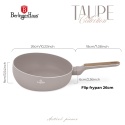 Patelnia Wok Flip 26 cm BerlingerHaus BH-8332  | Taupe Nordic Collection