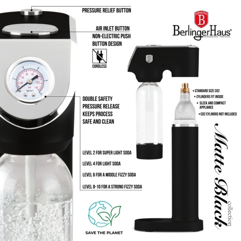 Saturator do wody BerlingerHaus Matte Black Collection BH-8598