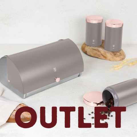 Zestaw 3 pojemników i chlebak BerlingerHaus BH-6834 Taupe | OUTLET