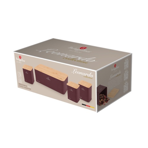 Zestaw 3 pojemników i chlebak BerlingerHaus BH-8900 Leonardo Collection