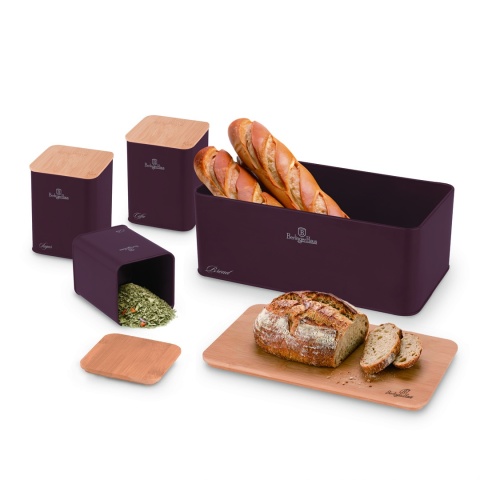 Zestaw 3 pojemników i chlebak BerlingerHaus BH-8900 Leonardo Collection