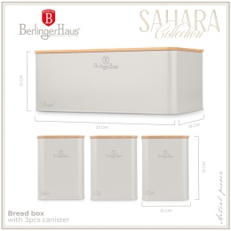 Zestaw 3 pojemników i chlebak BerlingerHaus BH-8901 Sahara Collection