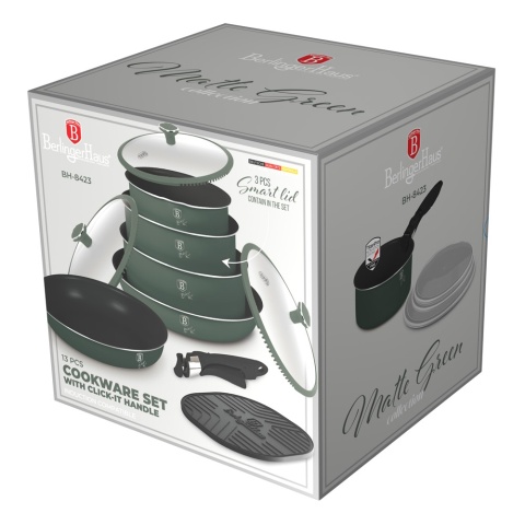 Zestaw garnków 13el. z odpinaną rączką BerlingerHaus Matte Green Collection BH-8423