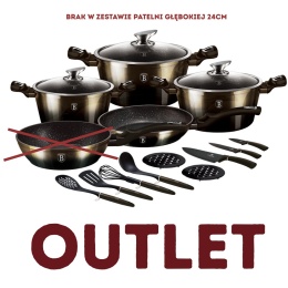Zestaw garnków 17 el. BerlingerHaus Shiny Black BH-7146 | OUTLET