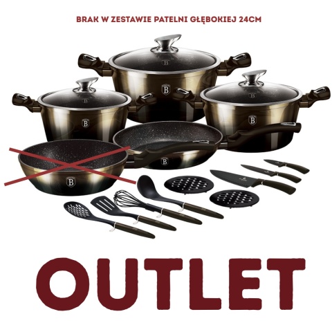 Zestaw garnków 17 el. BerlingerHaus Shiny Black BH-7146 | OUTLET