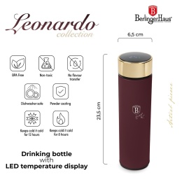Butelka termiczna z wyświetlaczem temperatury 500 ml BerlingerHaus BH-9678 Leonardo Collection