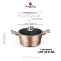 Garnek 4,1L z pokrywką 24cm BerlingerHaus BH-1515 Rose Gold | OUTLET