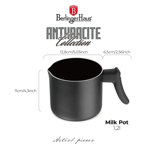 Garnek do mleka 1,2l BerlingerHaus Antracit BH-8135